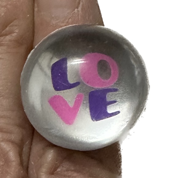 VTG RARE Y2K LISA FRANK PINK PURPLE LOVE RING BLING JEWELRY VALENTINE GIFT LOVE - Picture 10 of 12